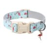 ARING PET Flamingo Dog Collar, Cotton, Quick-Release Plastic Buckle, X-Small