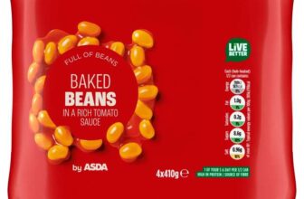 ASDA Baked Beans in a Rich Tomato Sauce 4 x 410g