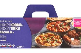 ASDA Meal for Two Chicken Korma Chicken Tikka Masala 1.32kg