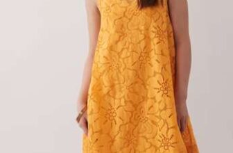 ASOS DESIGN Petite lace shift mini dress in orange spritz – 20% off w/Code