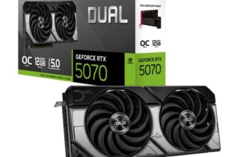 ASUS DUAL RTX5070 OC, PCIe5, 12GB DDR7, HDMI, 3 DP, 2572MHz Clock Graphics Card (Used) – Sold By Amazon Resale