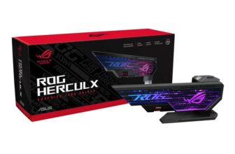 ASUS ROG Herculx Graphics Card Holder (Tool-free design, Included spirit level, Solid zinc alloy, 72-128mm, Aura Sync)