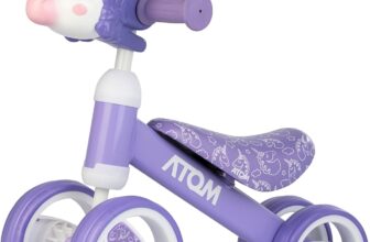 ATOM Childrens Bobble Bike My First Toddler Training Bicycle Lightweight Kids Balance, Walking & Training Ride-On TPE Handles & 6 EVA Wheels Suitable for Ages 1
