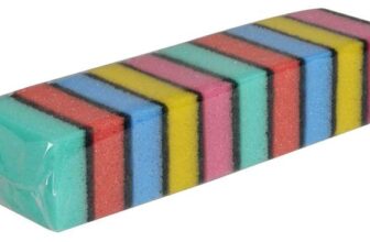 Abena Multicoloured Sponges, Kitchen Cleaning Sponge, Scouring Pads, Pot Scrubber, One Size, Pack of 10