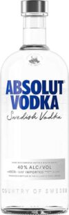 Absolut Vodka Swedish Vodka, 40% ABV, 1L