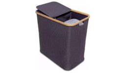 Addis 85 Litre Double Bamboo Laundry Hamper – Grey – Free C&C