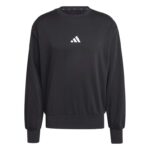 Adidas Mens Essentials Feelcozy Fleece Sweatshirt, Black/White, M