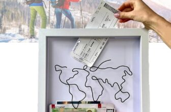Adventure Archive Box – Large Size Travel Memory Storage Box with Shadow Frame and Ticket Slot (30x30cm)