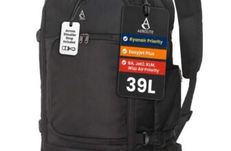 Aerolite Big 39L Cabin Backpack with YKK Zippers, Fits 15.6 Laptop, 55x35x20cm