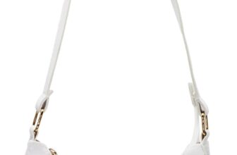 AfitLulu Floral Embroidery Leather Shoulder Bag, Zip Closure Small Shoulder Purse Handbag, Half Moon Bag Make Life Easier and Simpler