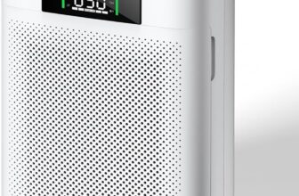 Air Purifier for Large Rooms up to 2300 Sq Ft, H13 HEPA Air Cleaner for Pet Hair, PM2.5 Air Quality Monitor, Aromatherapy, Child Lock, Quiet Sleep Mode, Off White