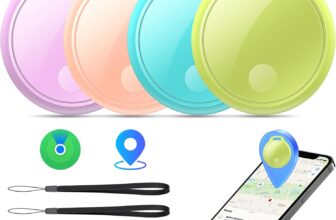 Air Tracker Tag 4-Pack: Tracker Item Finder For Apple Find My APP (iOS Only), 120dB Alarm Volume, Replaceable Battery, IP68 Waterproof, For Locate Keys, Luggage, Handbags, Wallets, Includes Lanyard.