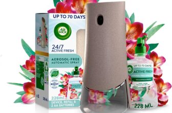 Air Wick Aerosol-Free Automatic Air Freshener Spray Kit, Eucalyptus & Freesia, 1 Gadget & 1 Refill (228ml), 24×7 Active Fresh Odour Neutraliser, Lasts Up to 70 Days, Air freshener For Home