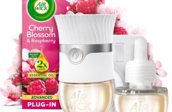 Air Wick Cherry Blossom & Raspberry Advanced Electrical Plug-in Kit 19ml, Lasts for up to 100 Days, Air Freshener