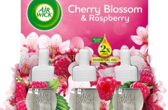 Air Wick Cherry Blossom & Raspberry Liquid Electrical Triple Refill 19ml, Lasts for up to 100 days per refill, Air Freshener