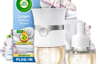 Air Wick Linen & White Orchid Advanced Electrical Plug-In Kit 19ml, Lasts for up to 100 days, Air Freshener