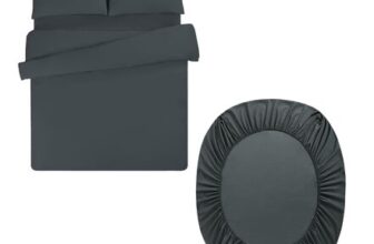 Aisbo Double Duvet Set with Sheet – Dark Grey