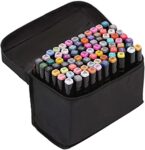 Alcohol Markers Permanent Marker Pens, Dual Tip Artist Marker Set with Carrying Bag, Quick Dry Oil-Based Markers for Drawing, Sketching, Illustration & Design (80 Colors)