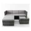 Alivio 4 Seater Rattan Corner Sofa Grey Set – Free Delivery