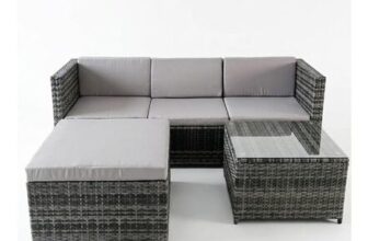 Alivio 4 Seater Rattan Corner Sofa Grey Set – Free Delivery
