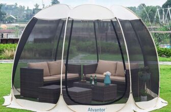 Alvantor Pop Up Gazebo with Side Mosquito Net, UV Resistant, 10×10 Beige