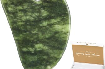 Alyvisun Natural Green Jade Gua Sha Tool, Face, Neck and Body Massage Stone, Facial Massage Board for Relieving Puffiness and Jawline Improving with User Manual, Skincare Gift for Women