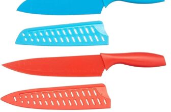 Amazon Basics 12-Piece Knife Set, Multicolor