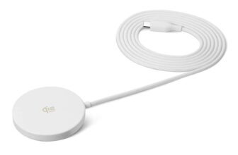 Amazon Basics 25w Qi2.2 Certified Wireless Charger, Magsafe Compatible – White/Black