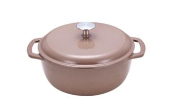 Amazon Basics Cast Iron Casserole Dish with Lid, Enamelled