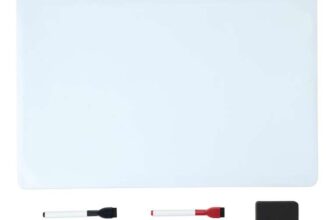 Amazon Basics Magnetic Large Whiteboard for Fridge, Dry Erase, with 2 Markers and 1 Eraser, 33 x 50 cm