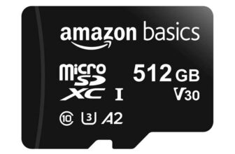 Amazon Basics microSDXC Memory Card with Full Size Adapter, A2, U3, Read Speed up to 100 MB/s, 512GB, Black