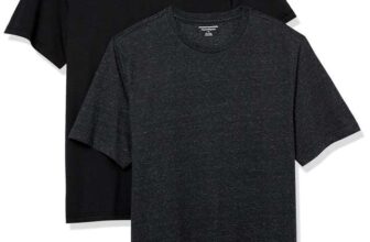 Amazon Essentials Mens Cotton Regular-Fit T-Shirt – Pack of 2 Black/Charcoal XL
