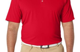 Amazon Essentials Mens Golf Polo Shirt, Quick Dry, Short Sleeve – Size L