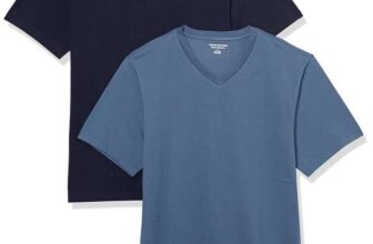 Amazon Essentials Mens V-Neck T-Shirts – Pack of 2 Blue/Navy Size XL