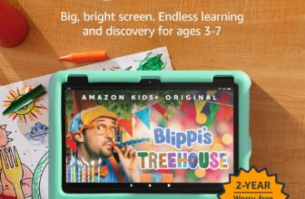 Amazon Fire HD 10 Kids tablet (newest gen) ages 37, includes ads-free books, games, apps and videos that children love, 10.1 brilliant screen, parental controls, 2-year worry-free guarantee, 32 GB