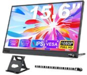 Amoudo 15.6 Inch Portable Monitor 1920x1080P FHD IPS USB-C HDMI, Built-in Stand, VESA Mount, Eye Care ANNEITA LIMITED UK Stock
