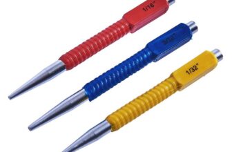 Amtech Colour Coded Nail Punch Set (3pc), Heat Treated Carbon Steel, Non-Slip Grips for Flush Setting in Wood 1/32in, 1/16in, 3/32in