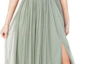 Anaya with Love Womens Ladies Women Long Length Dress Maxi Short Sleeve Cami V Neckline Long Length Empire Waist Bridesmaid Wedding Guest Prom Dress (Pack of 1)