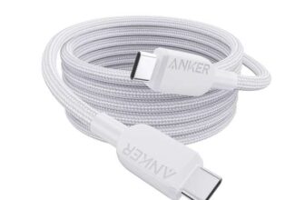 Anker 240W USB-C to USB-C Cable, 6 ft/1.8m Double Braided Nylon Type C Charging Cable, White – Sold by AnkerDirect UK / FBA (Prime Day)