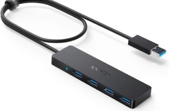 Anker 4-Port USB 3.0 Hub, Ultra-Slim Data USB Hub with 2 ft Extended Cable Charging Not Supported, for MacBook, Mac Pro, Mac mini, iMac, Surface Pro, XPS, PC, Flash Drive, Mobile HDD