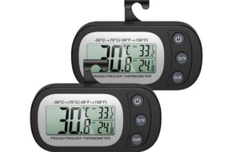 Ankilo 2-Pack Waterproof Refrigerator Thermometers with LCD Display