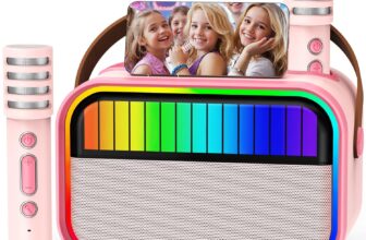 Ankuka Karaoke Machine for Kids Adults, Kids Toys for 3-12 Years Old Girls Birthday Presents, Portable Recording Devices Karaoke Speaker with 2 Microphones Gifts for Girls Party Christmas (Pink)