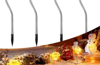 Anordsem Solar Lights Outdoor Garden: Weatherproof LED Diamond Stake Lamp 4 Pack – Warm Fairy Lighting Christmas Decoration for Fence Patio Dalcony – Gardening Gifts for Women Mum Wife