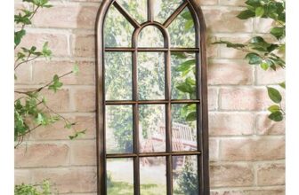 Arched Garden Mirror in Antique-Bronze Weatherproof & Decorative