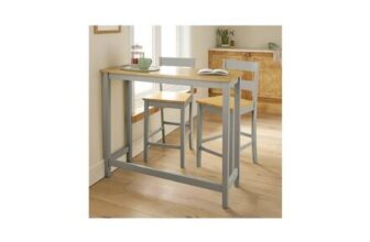 Argos Home Chicago Solid Wood 4 Seater Bar Table – Grey