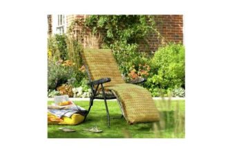 Argos Home Folding Metal Sun Lounger – Yellow