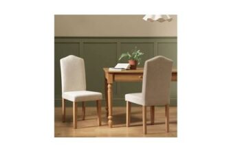 Argos Home Midback Pair of Fabric Dining Chairs – Cream