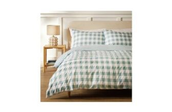 Argos Home Seersucker Check Blue Bedding Set – Single