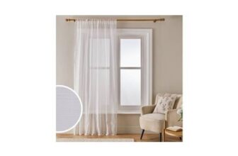 Argos Home Slot Top Sheer Voile Curtain – White – 140x137cm