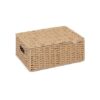 Arpan Natural Paper Rope Storage Basket with Lid (Medium)